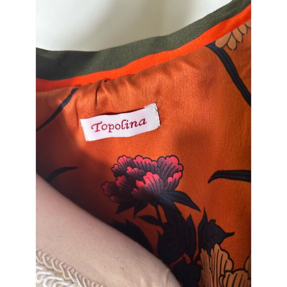 Topolina Boutique Dark Green Long Sleeve Cotton Poly Blend Open Midi Coat Sz - Picture 4 of 5